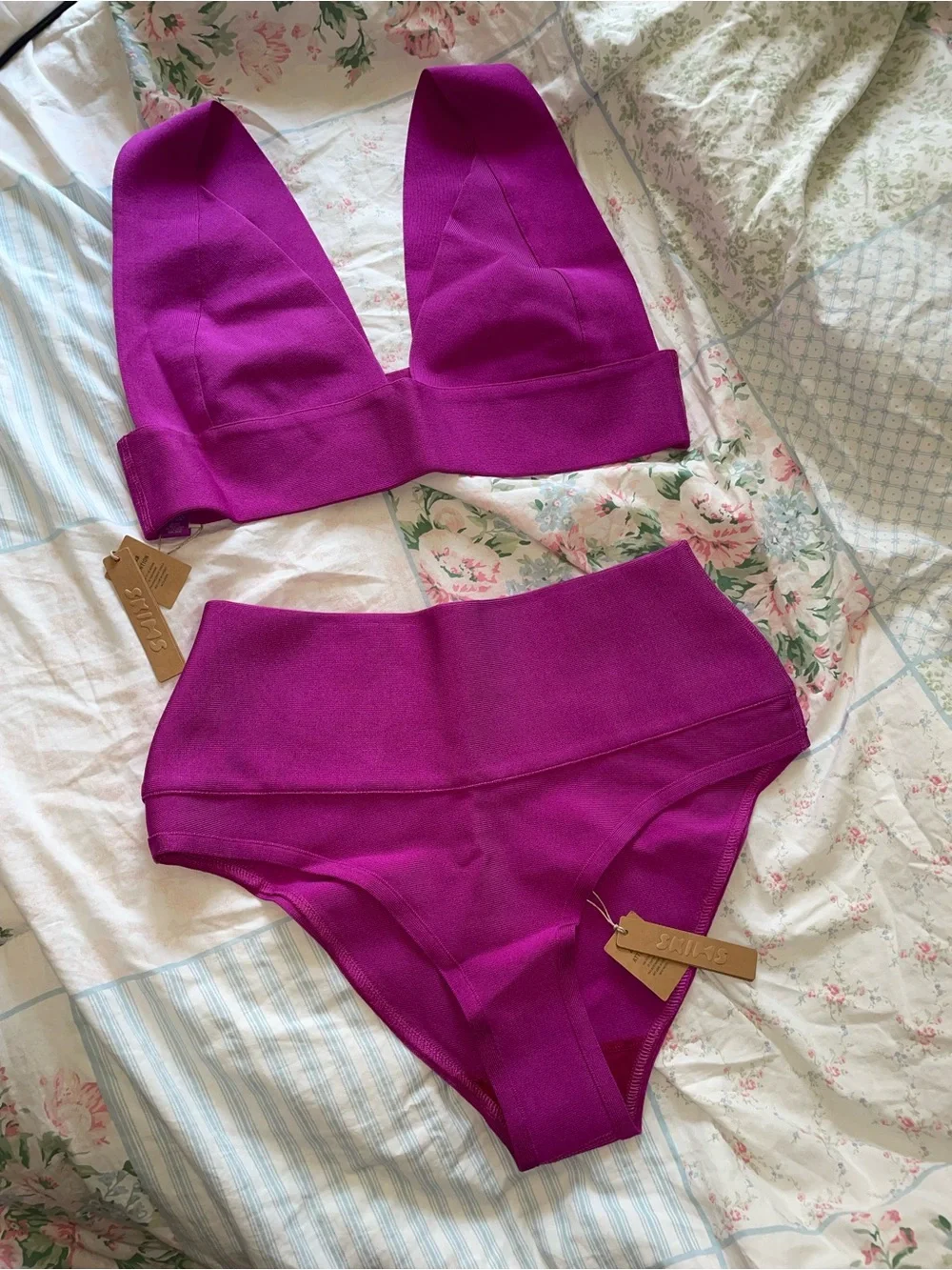 SKIMS 2 Piece Knit Bikini Set in Lollipop Limited Edition NWT XL/L
